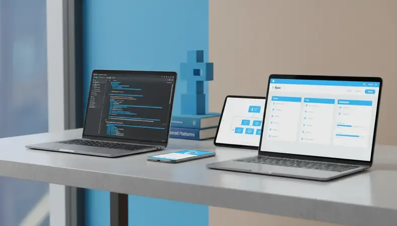 Side-by-side pricing comparison chart showing different software tiers and included features