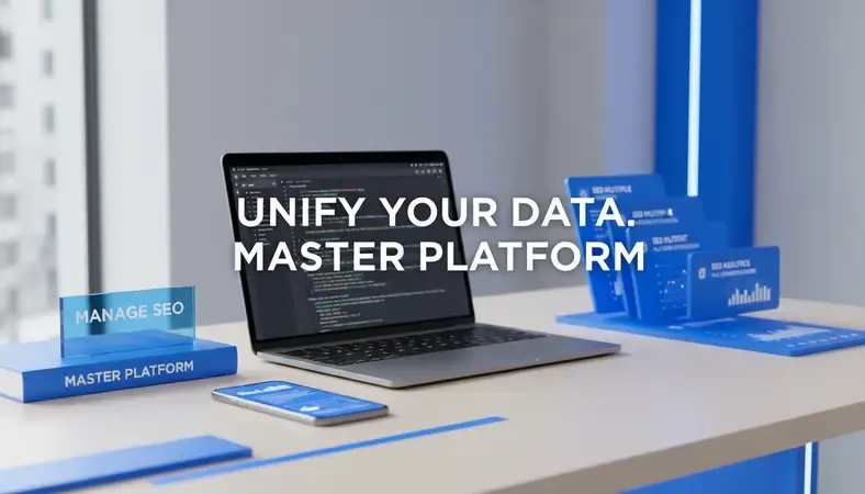 Modern SEO dashboard showing platform optimization metrics and performance analytics