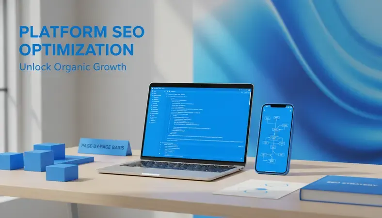 Technical diagram showing interconnected platform SEO elements and optimization workflow