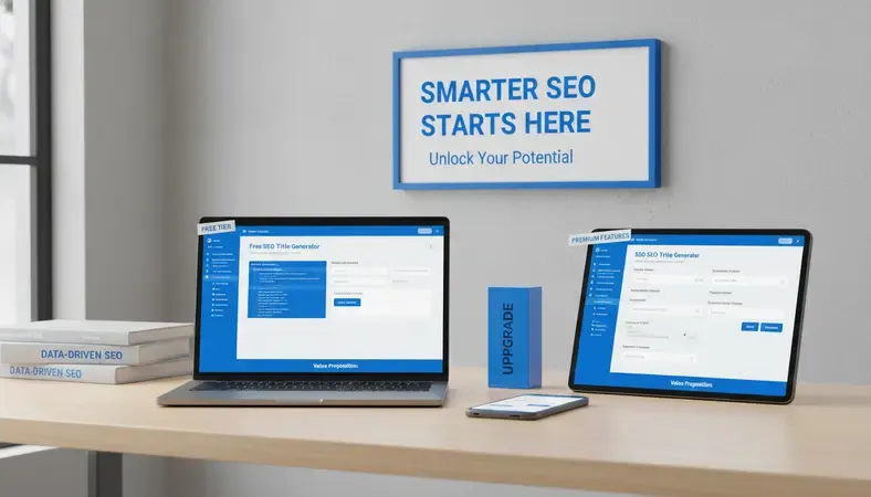 Side-by-side comparison showing free vs premium SEO title generator features and capabilities